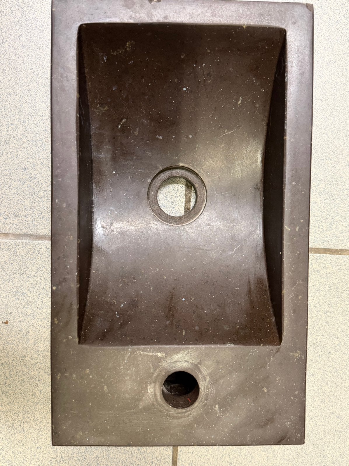 Wasbak natuursteen, Minder dan 50 cm, Zwart, Ophalen of Verzenden, Zo goed als nieuw