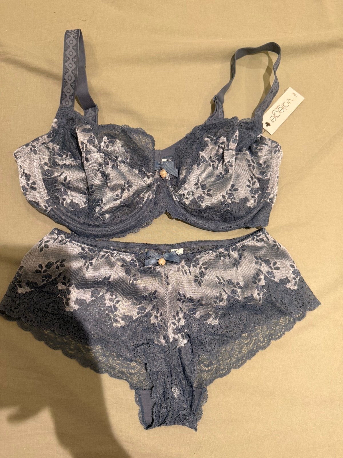 VALEGE lichtblauwe lingerieset met kant, Ophalen of Verzenden, Blauw, Setje