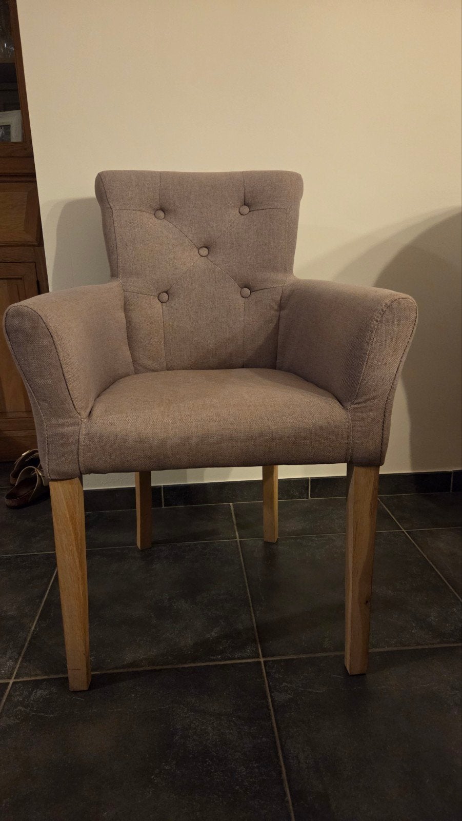 Chaises de salle à manger (Taupe, 6 pièces), Maison & Meubles, Chaises, Modern landelijk, Bois, Comme neuf, Enlèvement