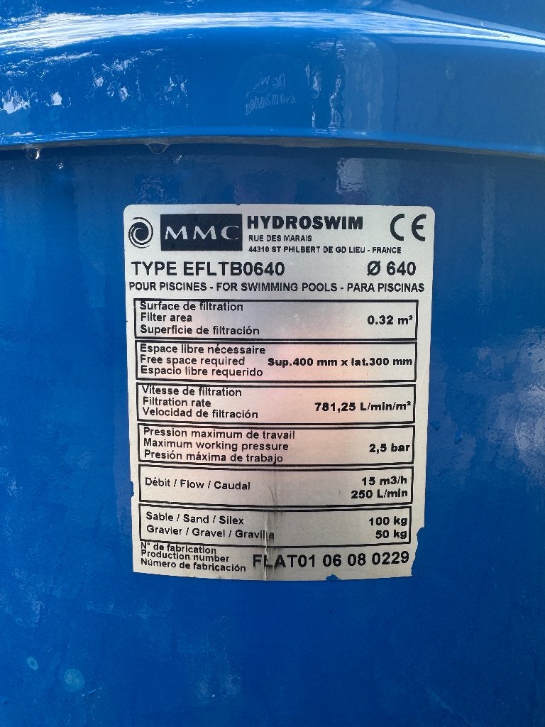 Zandfilter MMC EFLTB0640, Tuin en Terras, Ophalen, Gebruikt, Filter