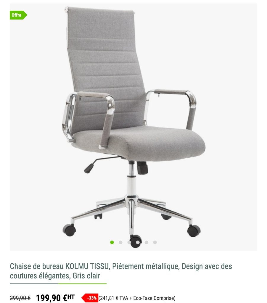 Chaise de bureau - ergonomique - par pièce ou par 2, Maison & Meubles, Chaises de bureau, Utilisé, Chaise de bureau, Gris, Ergonomique