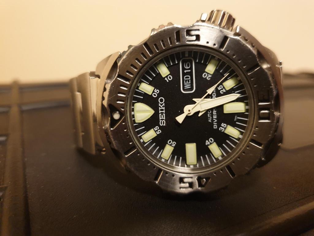 Seiko SKX779 Black Monster duikhorloge, Gebruikt, Staal, Ophalen of Verzenden, Seiko