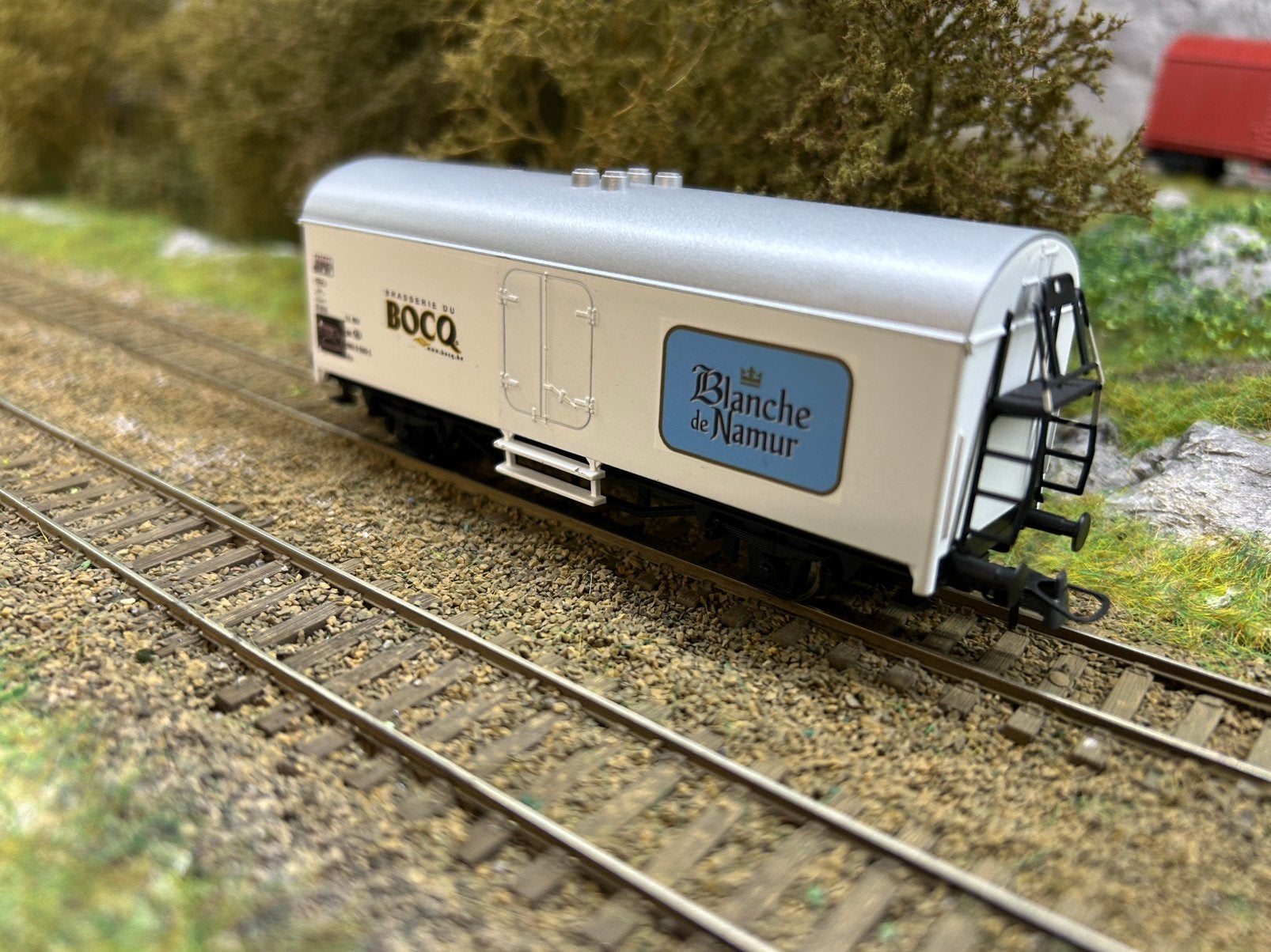 NMBS NMBS Roco reclamewagen Blanche de Namur HO, Hobby en Vrije tijd, Gelijkstroom, Wagon, Ophalen of Verzenden, Zo goed als nieuw