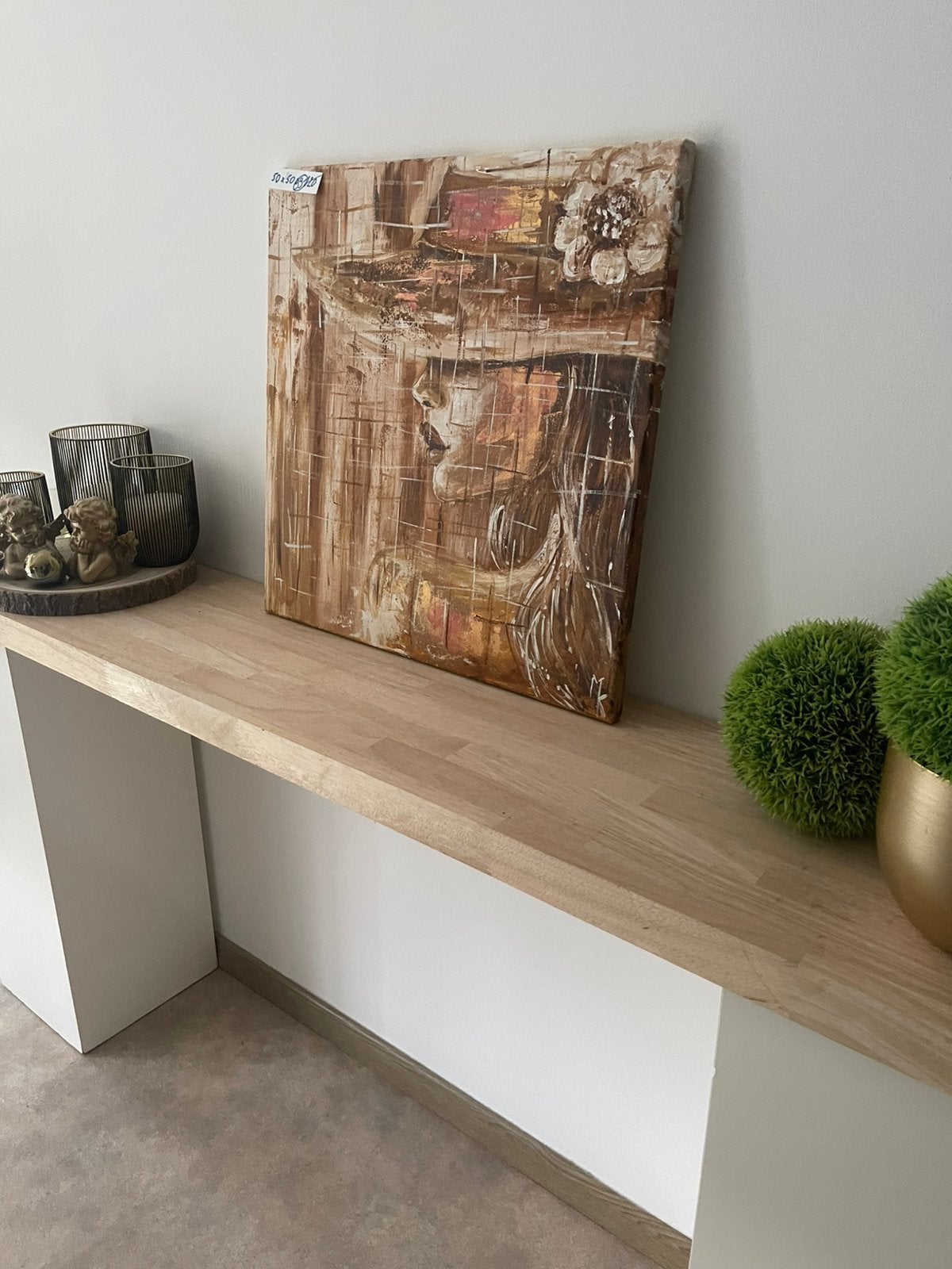 Modern schilderijet gouden accent Mk Art, Ophalen of Verzenden