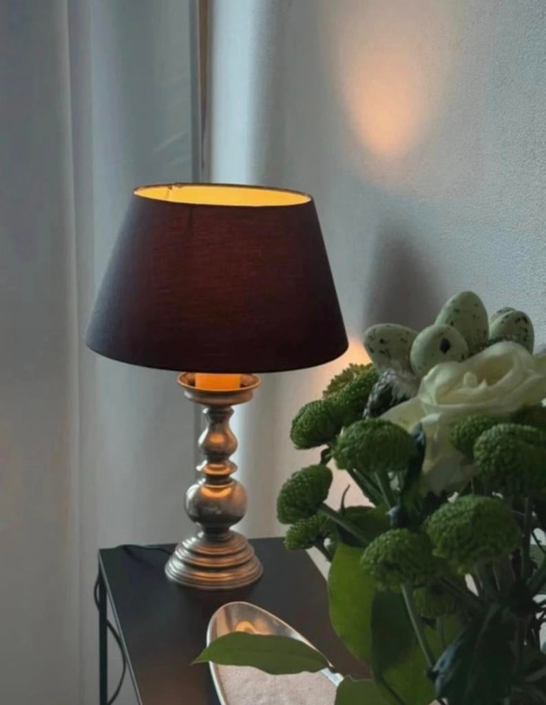 Inox - Lampe de table marron argenté, Enlèvement, Comme neuf