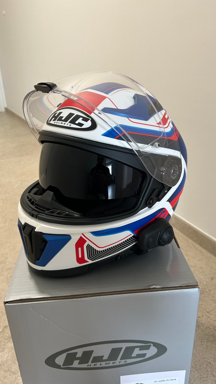 Casque moto HJC i70 Lonex MC21SF + Intercom Sena – Taille M, Motos, M, Enlèvement ou Envoi, HJC, Casque intégral