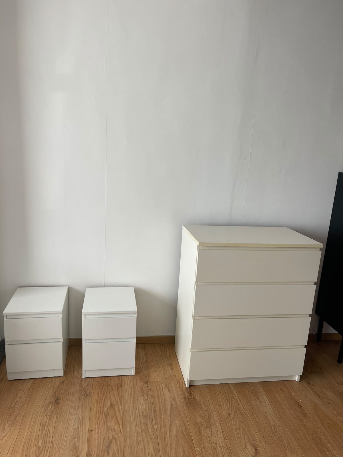 Armoire à tiroirs Ikea et 2 tables de chevet, Maison & Meubles, Enlèvement ou Envoi, Utilisé