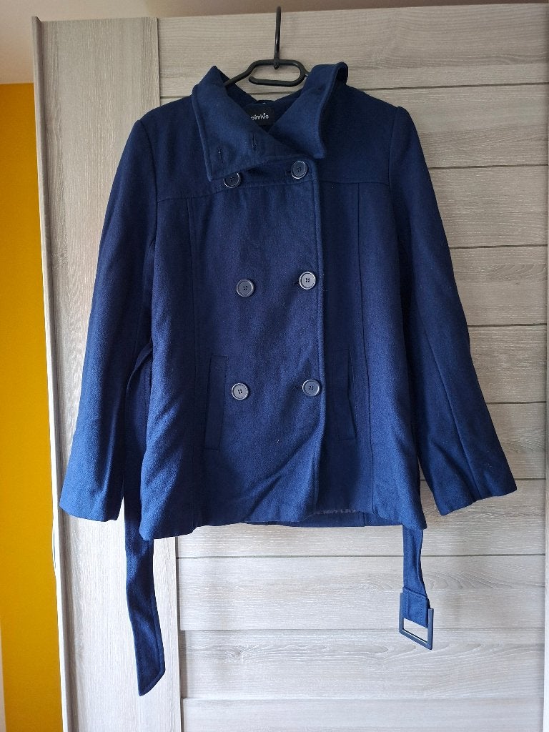 Donkerblauwe mantel maat 40/42, Blauw, Maat 42/44 (L), Ophalen of Verzenden, Pimkie