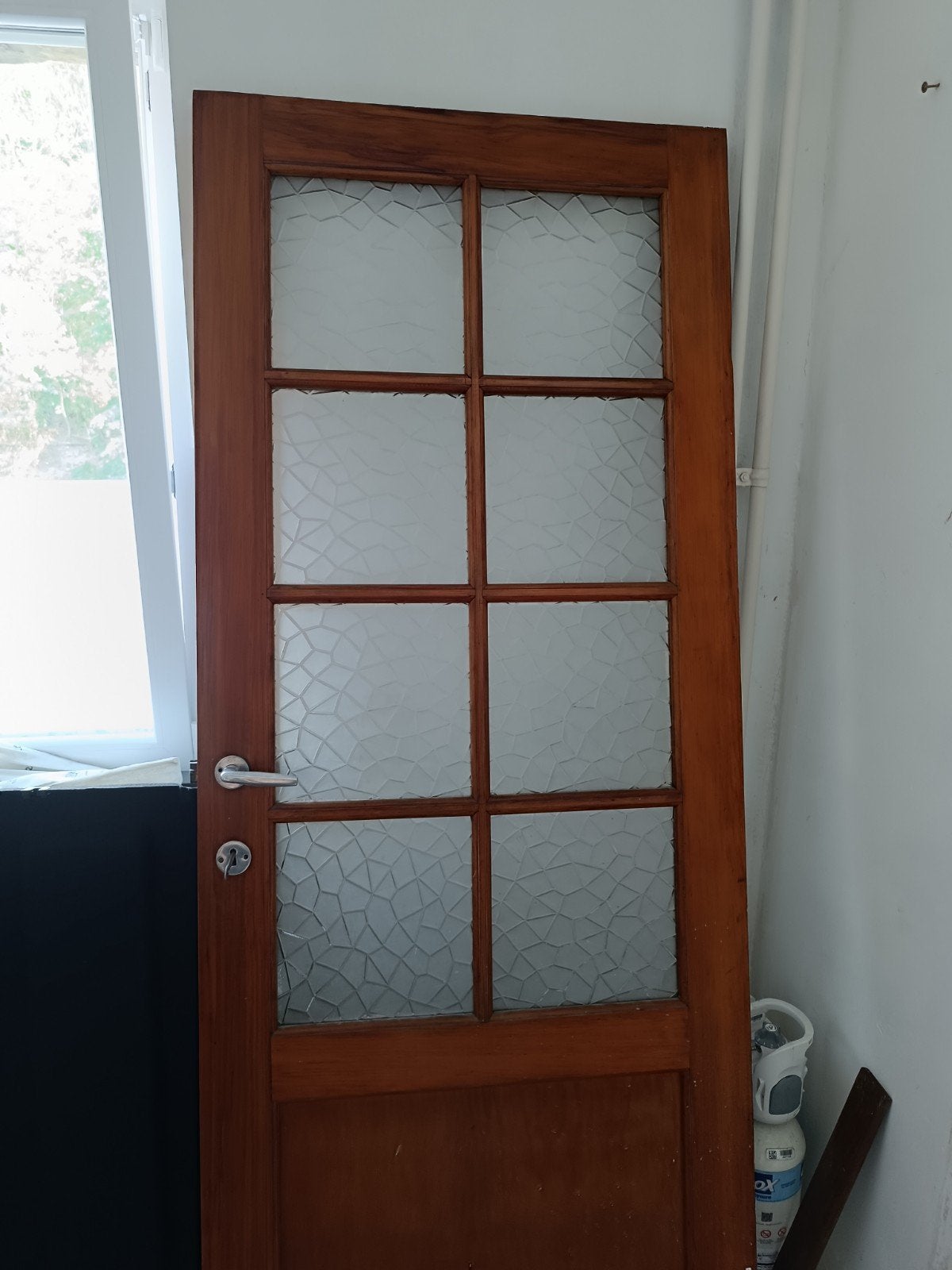 Porte intérieure en bois avec vitrage décoratif – Très bon é, Enlèvement, Verre, Porte intérieure