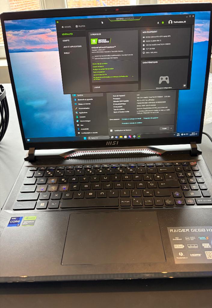 MSI RAIDER GE68 HX 13v, Computers en Software, Windows Laptops, Gebruikt, 16 inch, SSD, 4 Ghz of meer, 16 GB, Azerty, Gaming, Ophalen