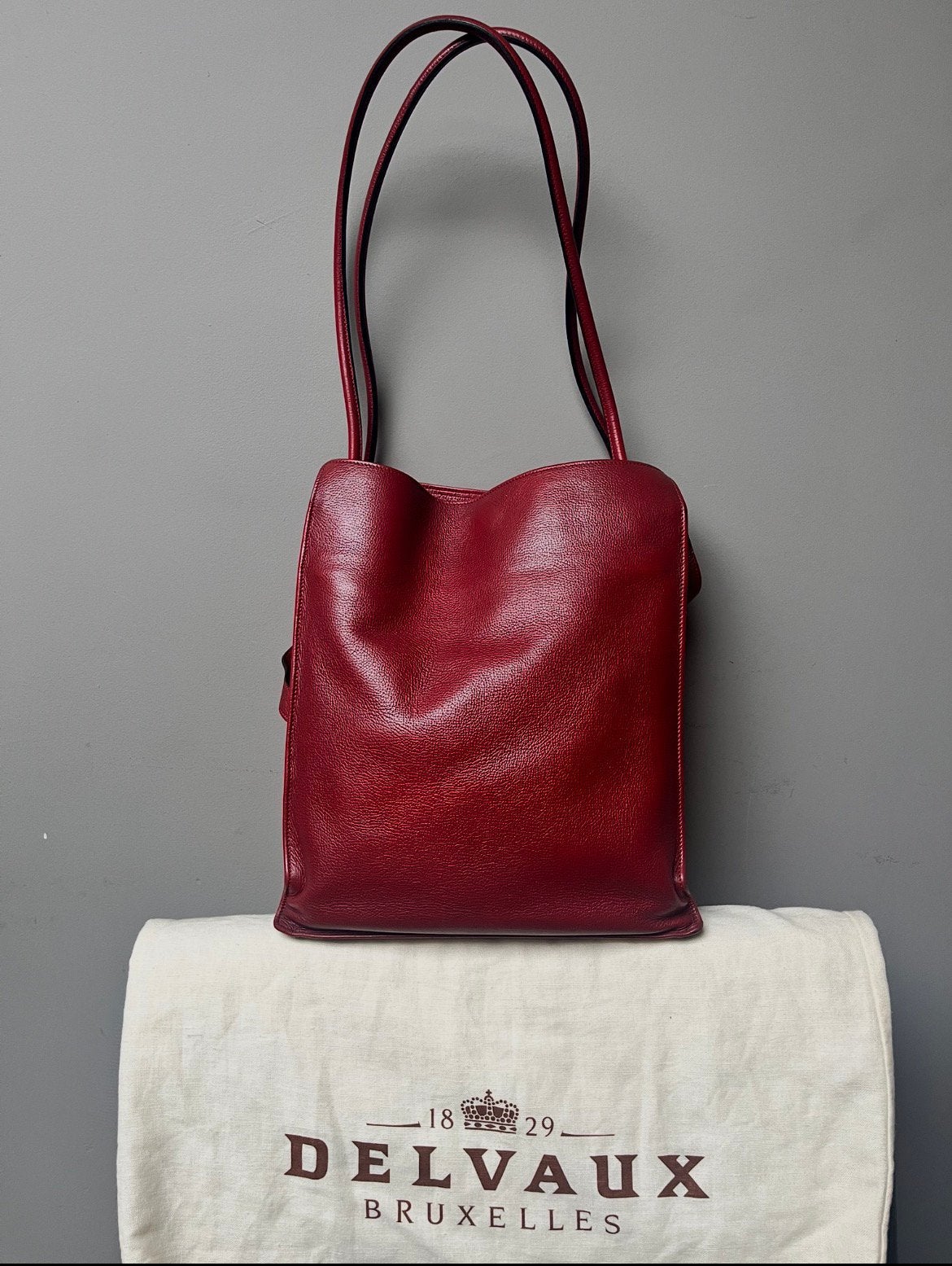 Delvaux ‘Szekely 1992’ handtas, Handtassen en Accessoires, Ophalen of Verzenden, Zo goed als nieuw, Rood, Handtas