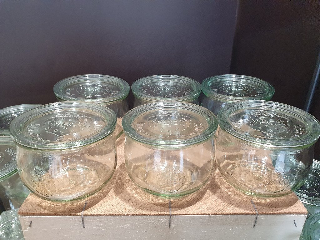 10 Moyens Weck 580ml, Ophalen of Verzenden, Zo goed als nieuw, Glas, Kom(men)