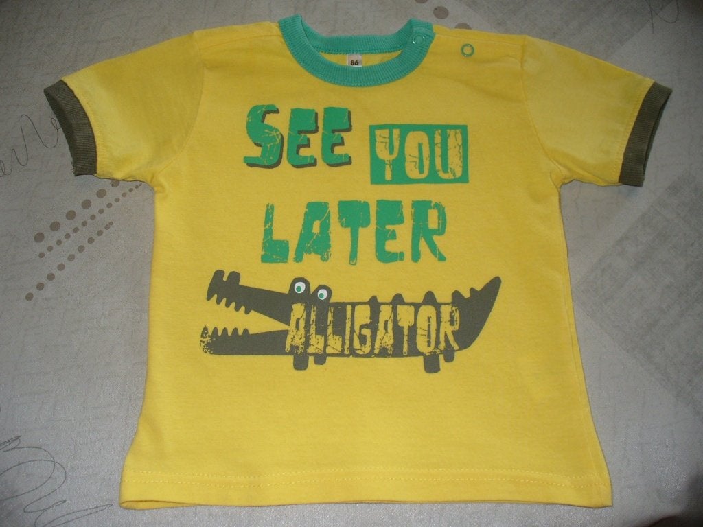 T-shirtje See you later alligator maat 86, Ophalen of Verzenden, Zo goed als nieuw, Jongetje, Shirtje of Longsleeve