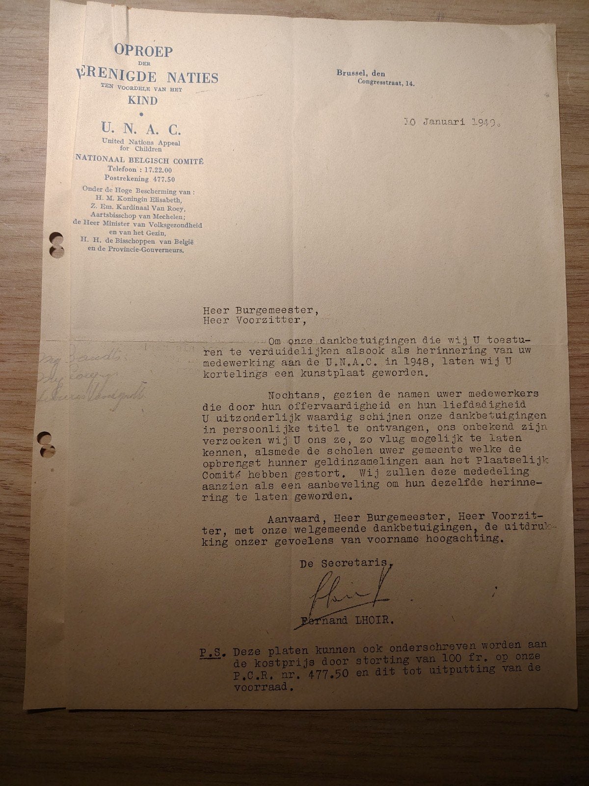Oproep der Verenigde Naties ten voordele van het Kind 1940, Ophalen of Verzenden