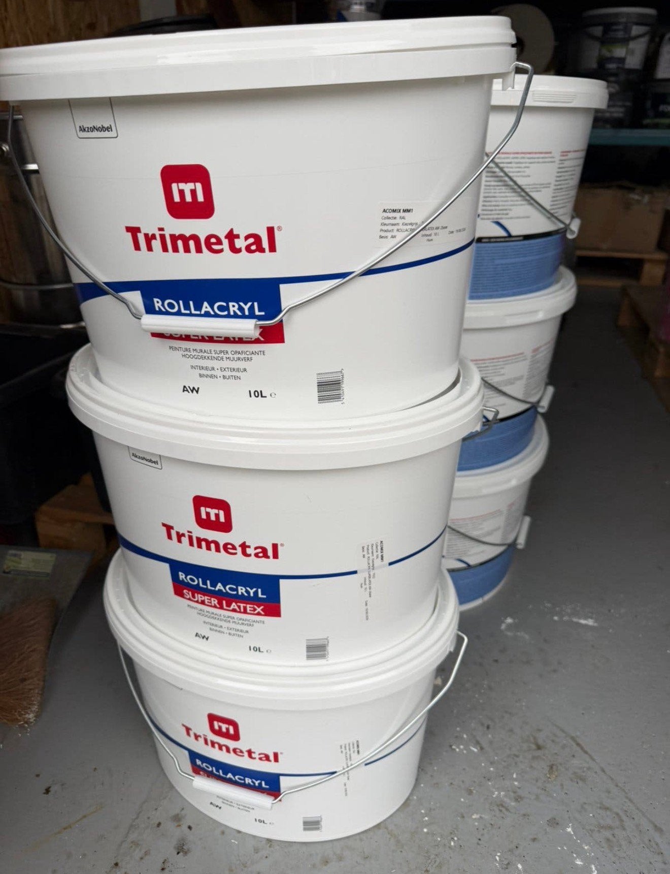 6 x TRIMETAL verf, Ophalen, Zo goed als nieuw, Verf