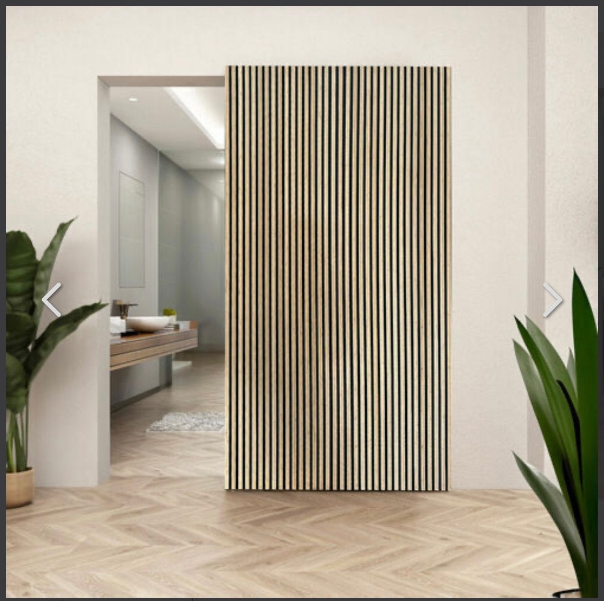 Porte coulissante BOTHA décor bambou rail invisible 220x120, Bricolage & Construction, 75 à 150 cm, Comme neuf, Enlèvement, Bois