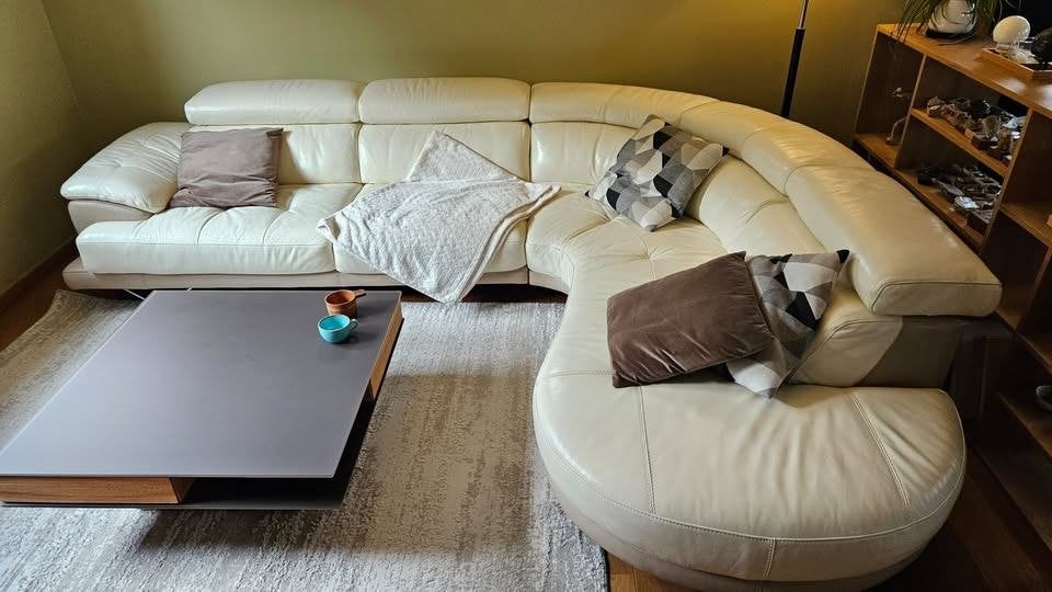 Un fauteuil d'angle en cuir italien, 125 cm ou plus, Enlèvement, Utilisé, Cuir italien
