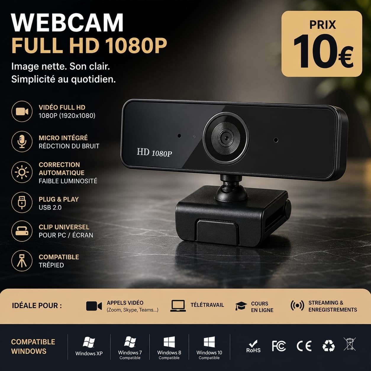 webcam, Informatique & Logiciels, Webcams, Enlèvement