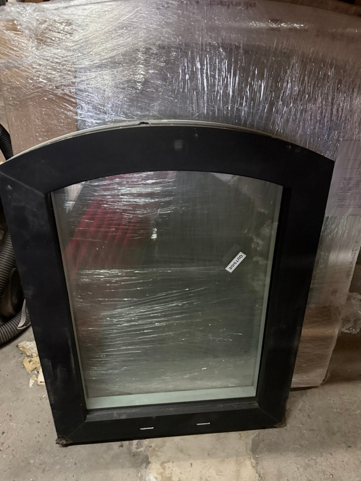 Voordeur en 3 ramen in pvc zwart buiten wit binnen, Doe-het-zelf en Bouw, Ophalen, Zo goed als nieuw