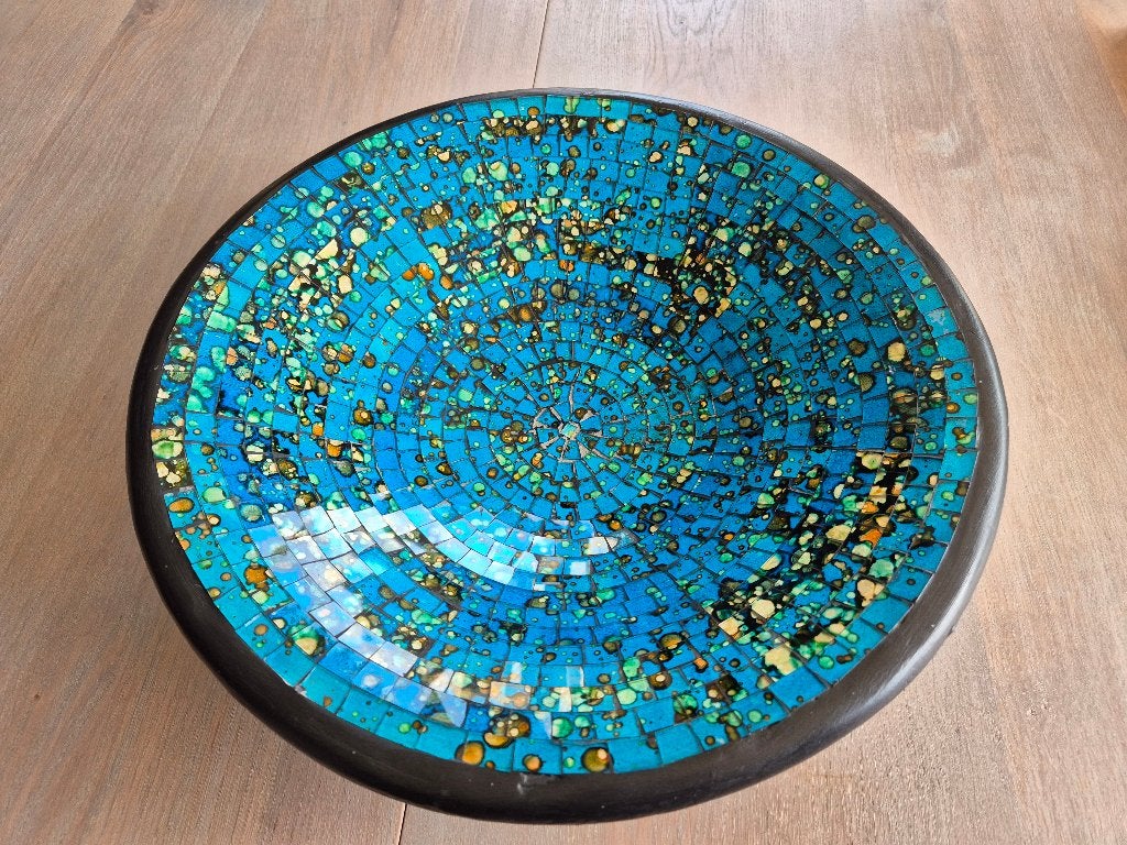 Mozaiek Schaal Handgemaakt Fairtrade Ø43cm, Ophalen, Schaal, Rond, Zo goed als nieuw