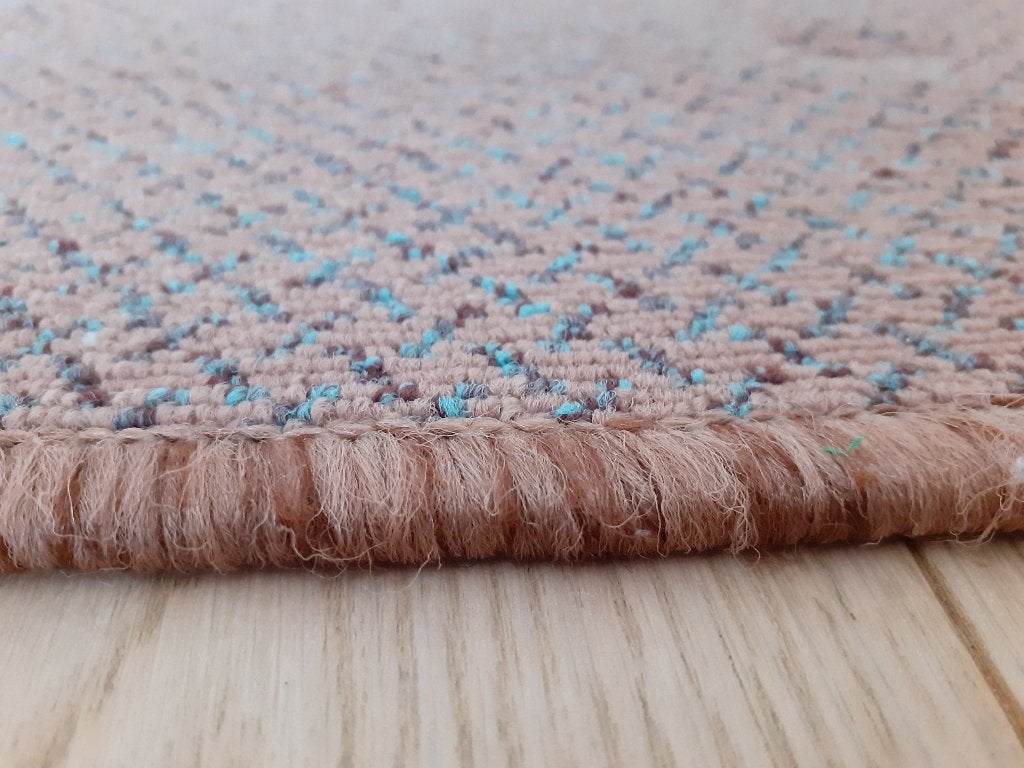 Tapis 195 x 150 cm — Détail en terre cuite et turquoise, 150 à 200 cm, 150 à 200 cm, Violet, Enlèvement