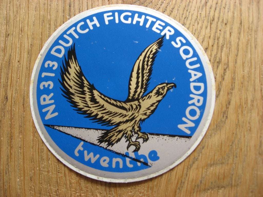 Autocollant Vint NR313 Escadron de chasse néerlandais Force, Enlèvement ou Envoi, Neuf, Autres types