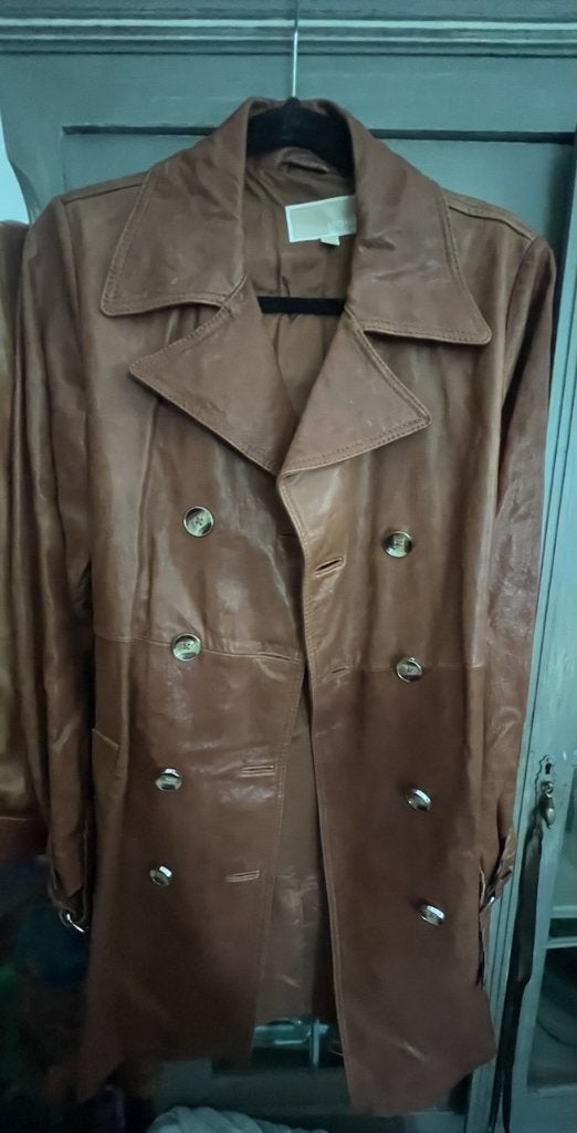 Trench cuir cognac Michael Kors S et Oakwood L, Vêtements | Femmes, Taille 36 (S), Comme neuf, Brun, Enlèvement