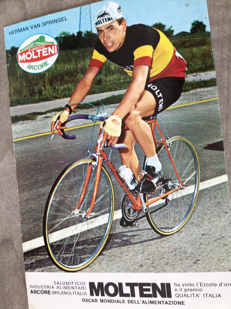 Wielerkaart 1972 bk team molteni herman van springel, Verzenden, Zo goed als nieuw