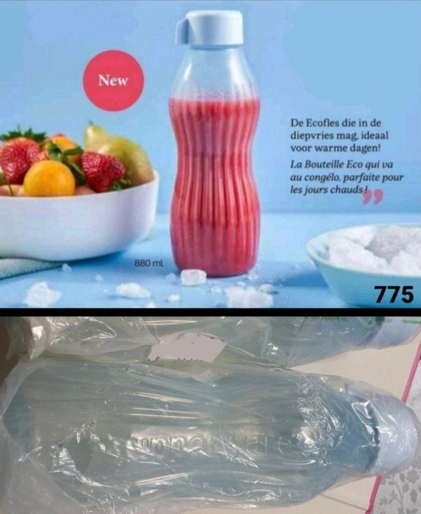 Tupperware XtremAqua Diepvriesfles 880ml, Mag in de vriezer!, Enlèvement ou Envoi, Bleu, 880 ml, Avec bec/bouchon