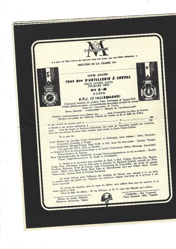 Faire part de fin de service militaire, Envoi