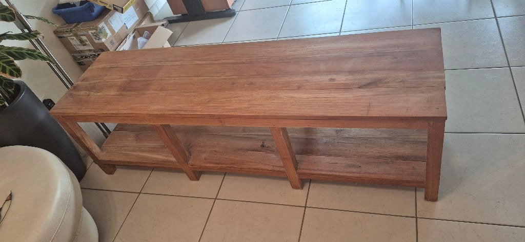 Meuble TV en teck, Teck, 25 à 50 cm, Bois massif (teck), Moins de 100 cm