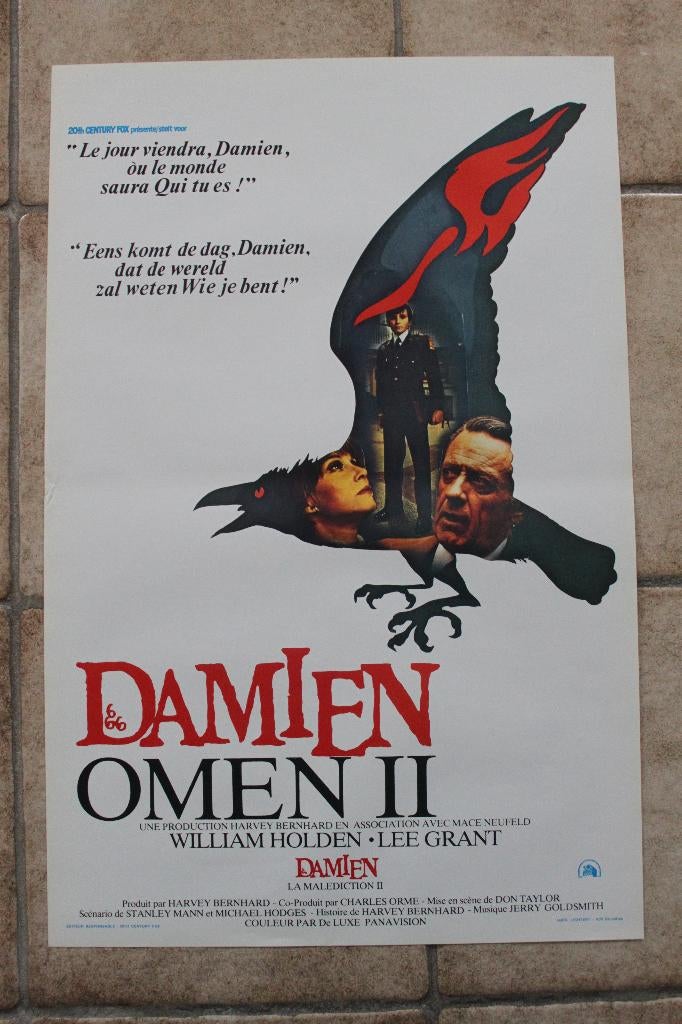 filmaffiche The Omen 2 1978 filmposter, Verzamelen, Posters, Zo goed als nieuw, Film en Tv, A1 t/m A3, Rechthoekig Staand, Ophalen of Verzenden