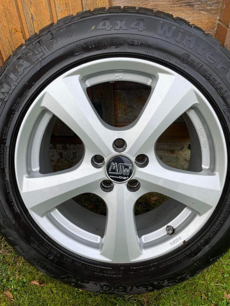 OZ-velgen + Continental-banden, Auto-onderdelen, Banden en Velgen, Ophalen, Banden en Velgen, 17 inch, Winterbanden