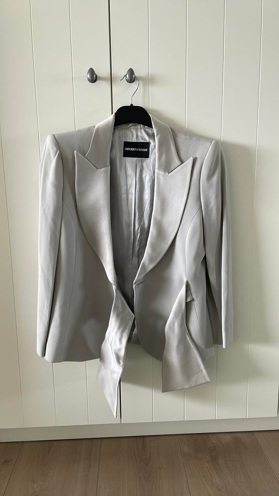 Blazer vintage Emporio Armani, vers 2008, fabriqué en Italie, Vêtements | Femmes, Vestes & Costumes, Taille 42/44 (L), Gris, Enlèvement ou Envoi