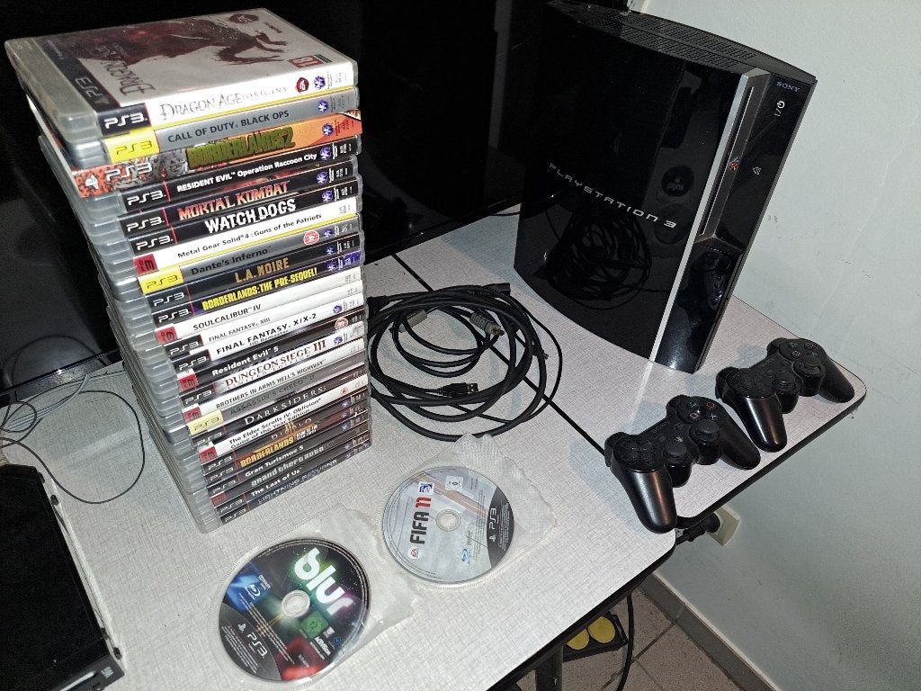Playstation 3, Games en Spelcomputers, Ophalen, Met games, Phat, Met 2 controllers