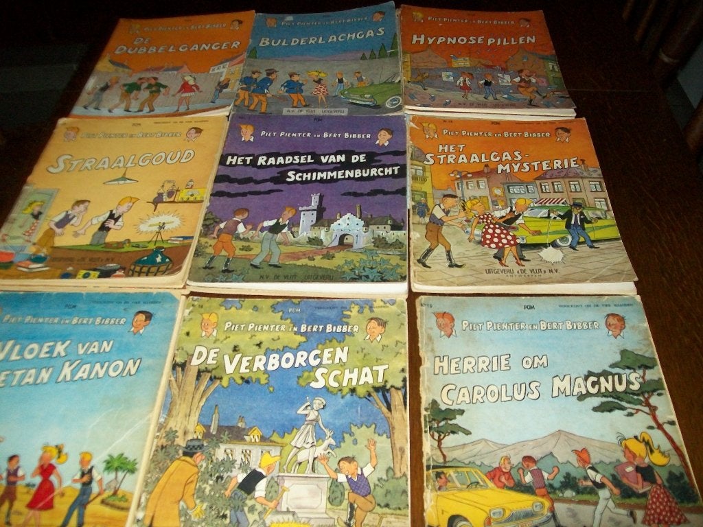 19 OUDE STRIPS PIET PIENTER & BERT BIBBER, Boeken, Meerdere stripboeken, Ophalen of Verzenden, Gelezen, POM