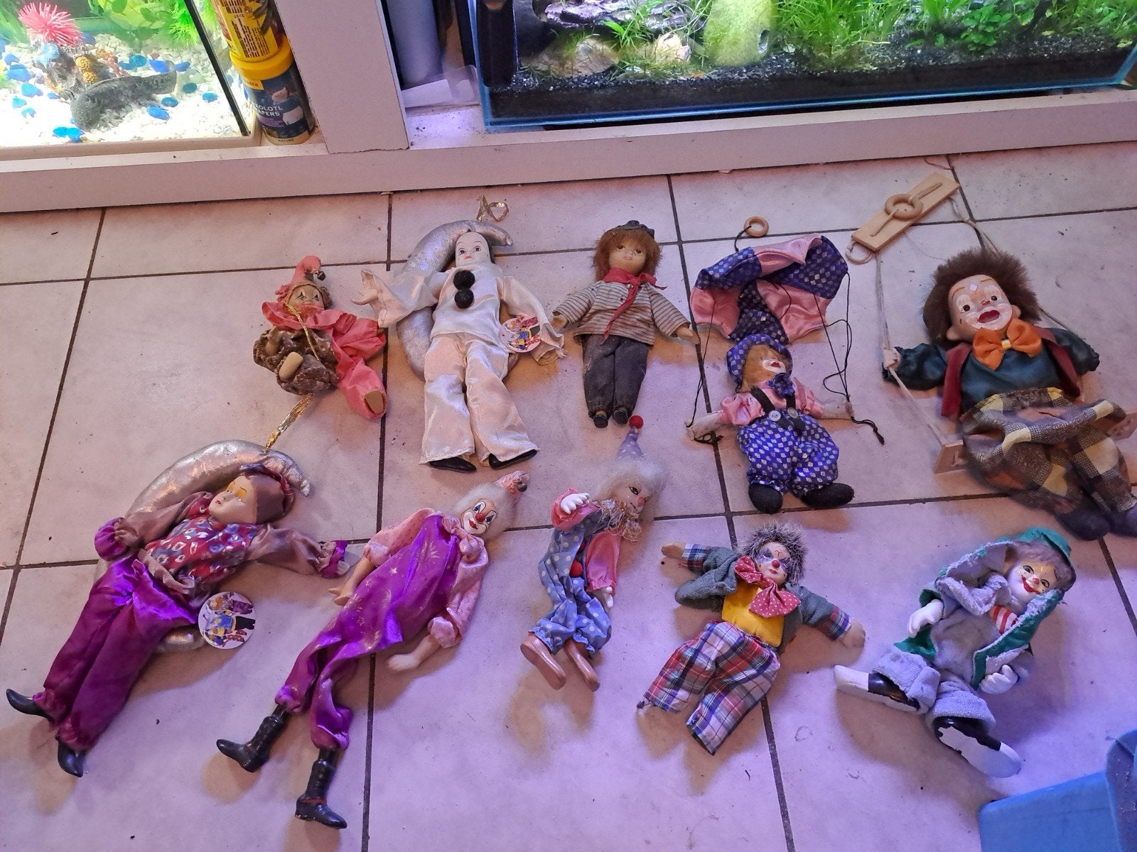 Lot de clown ancien  en porcelaine, Collections, Poupées, Enlèvement ou Envoi, Utilisé, Poupée