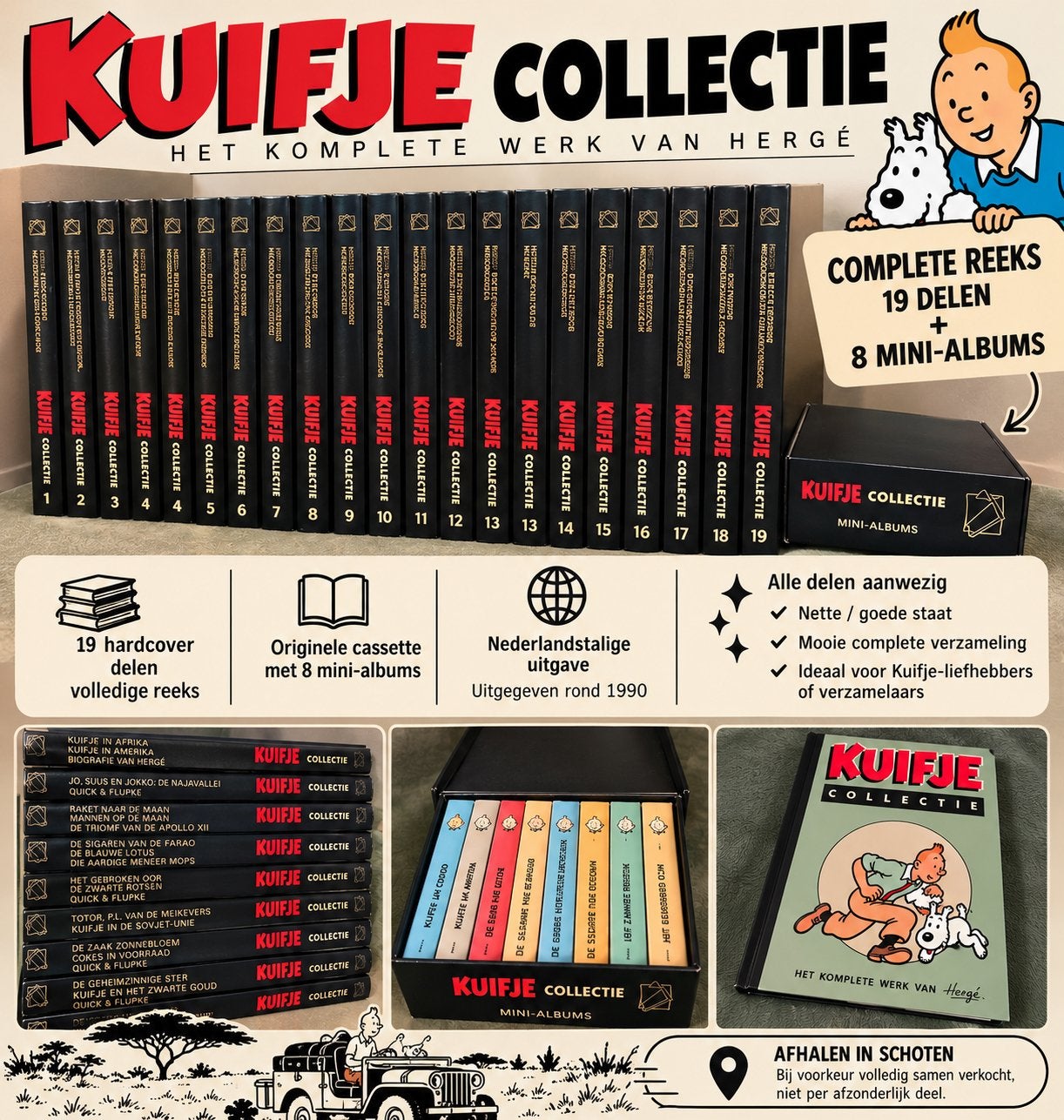 Kuifje Collectie – Complete reeks 19 delen + 8 mini-albums, Ophalen of Verzenden, Zo goed als nieuw