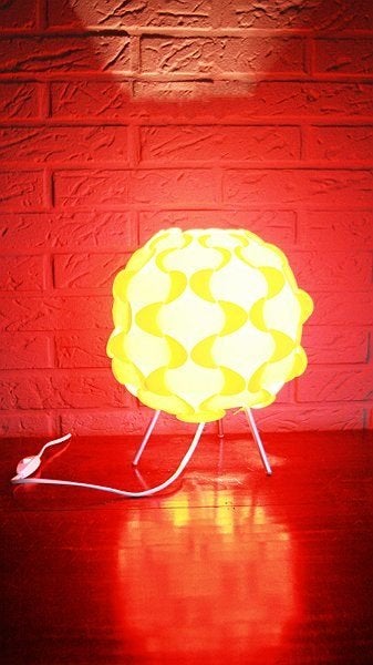 Vintage Oranje Tafellamp / Met ON-OFF Schakelaar, Huis en Inrichting, Kunststof, Vintage, Oranje, Met schakelaar