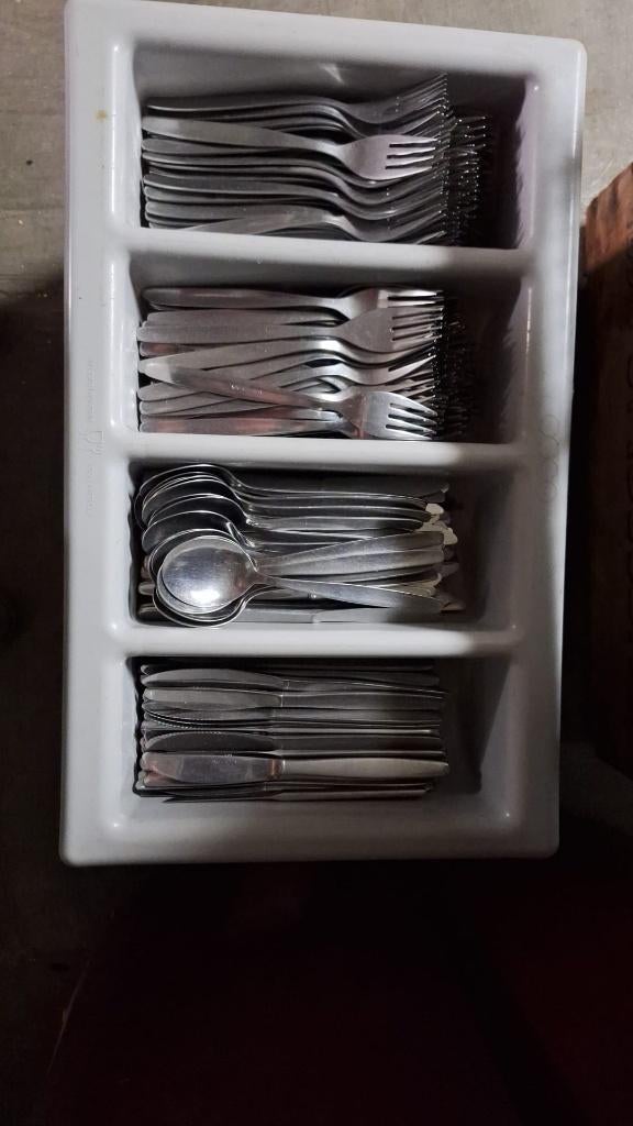 Bestek 50 couverts, Huis en Inrichting, Ophalen, Gebruikt, Bestekset, Inox of Chroom