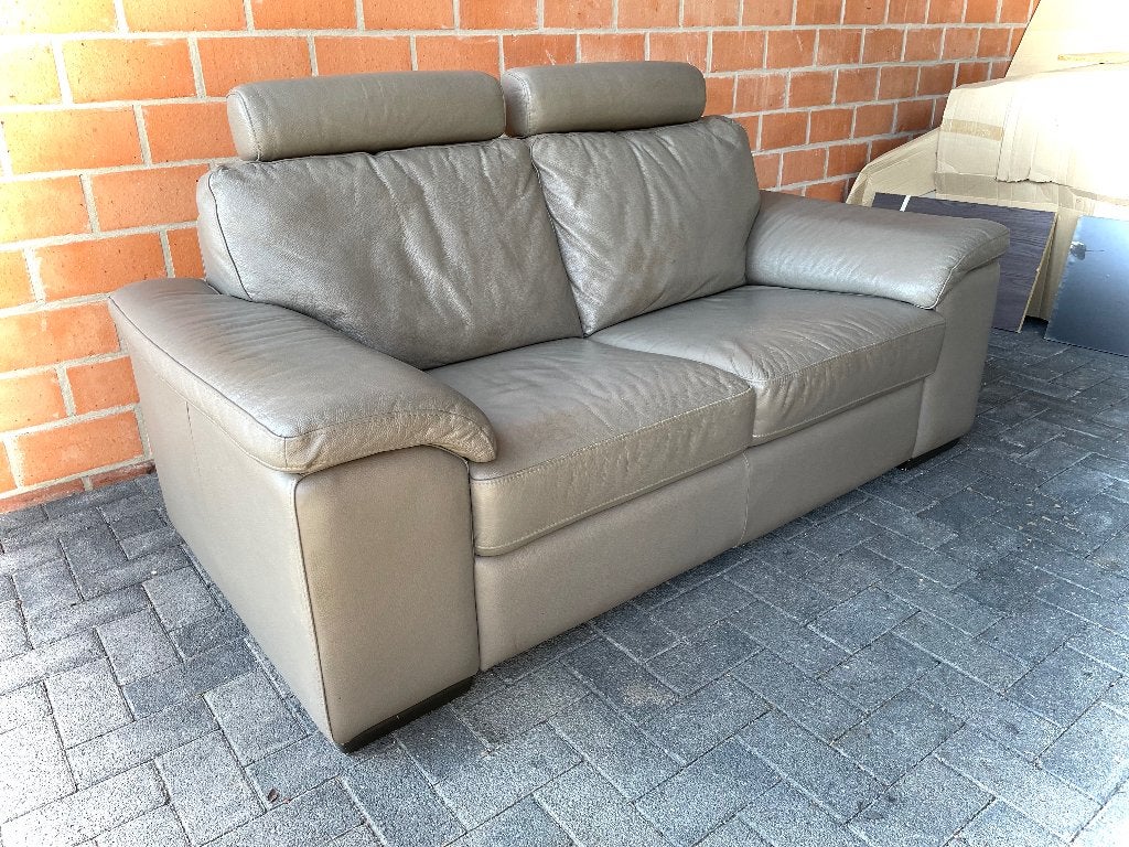 Leder salon / 2 zit / goede staat, Ophalen, Gebruikt, Leer
