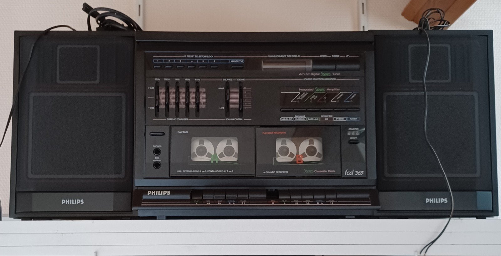 radio cd en cassette, zwart met boxen. radio, Ophalen, Radio
