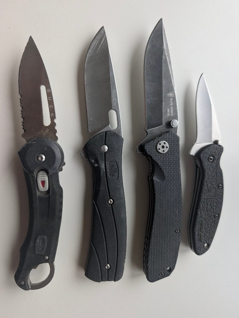 4 x zakmes, Ophalen of Verzenden, Zo goed als nieuw