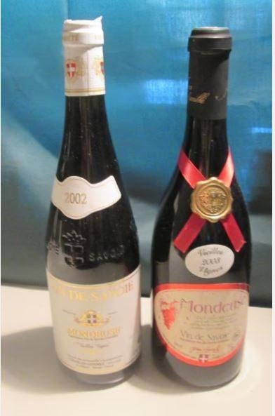 2 x Vin de Savoie - Mondeuse - 2002/2003, Enlèvement ou Envoi, Pleine, Comme neuf, Vin rouge