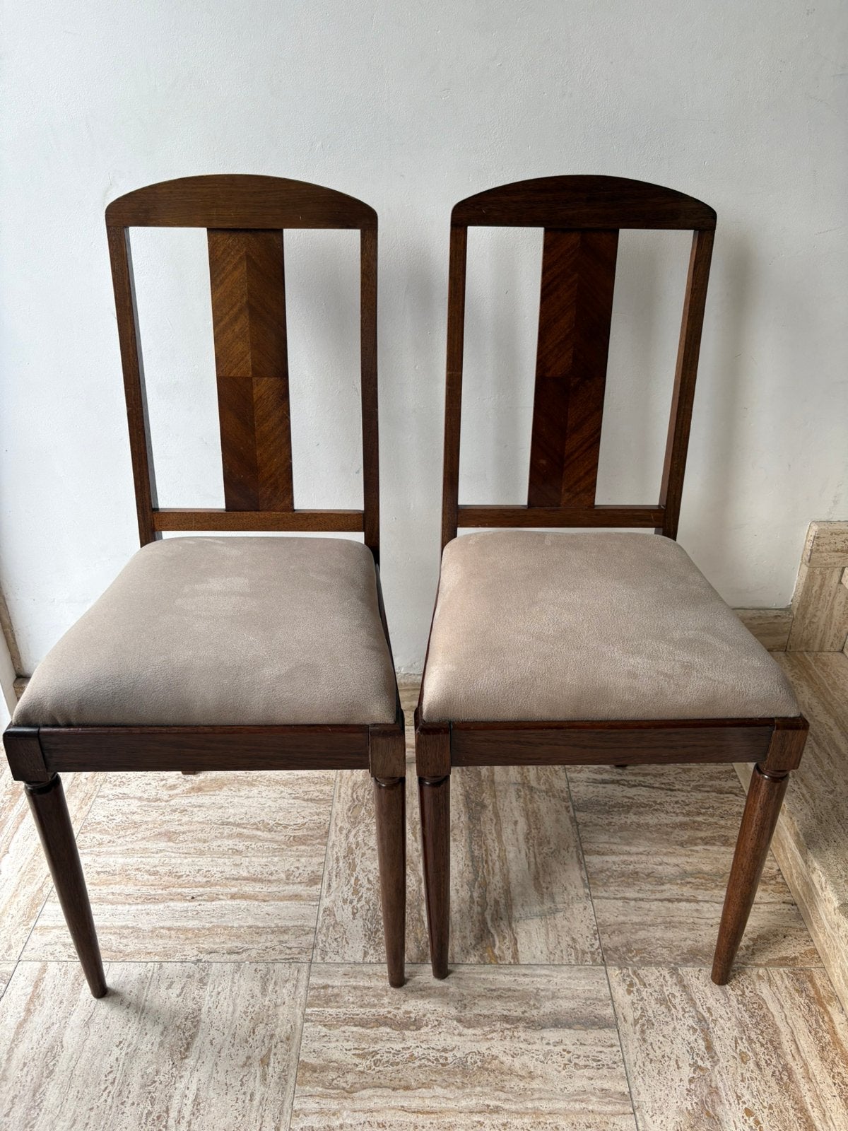 Twee art deco stoelen, Huis en Inrichting, Stoelen, Ophalen, Gebruikt, Twee, Grijs