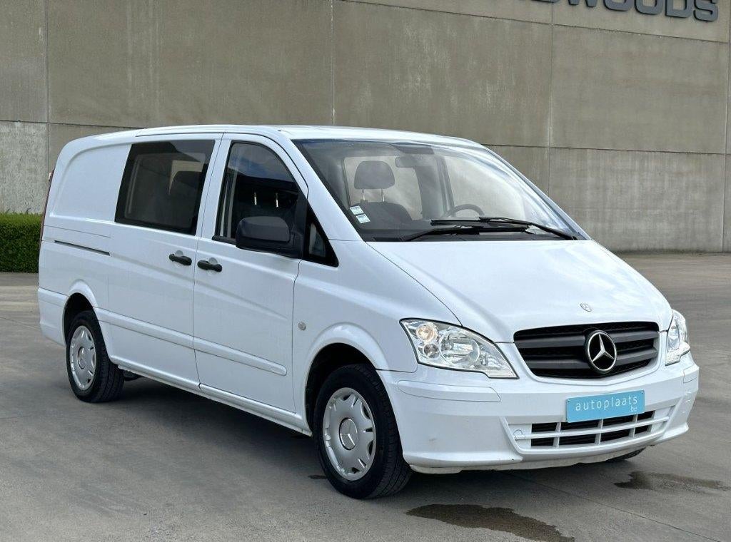 Mercedes Vito 2.2L Dubbel Cabine 5 zitplaatsen, Auto's, 100 kW, Zwart, 2000 kg, Wit