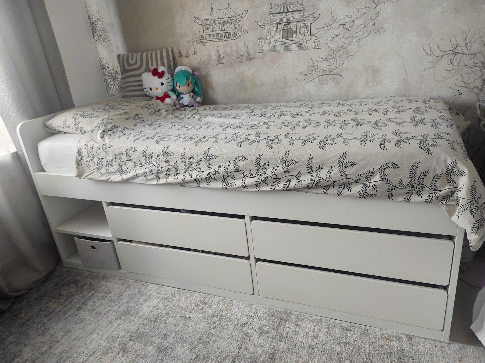 Ikea Slakt Bed (90 x 200) + lattenbodems + dikke matras 19cm, 90 cm, Enlèvement, 200 cm, Blanc