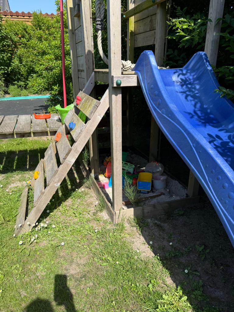 Speeltoren met klimrek & glijbaan, Kinderen en Baby's, Ophalen, Zo goed als nieuw, Brandweerpaal