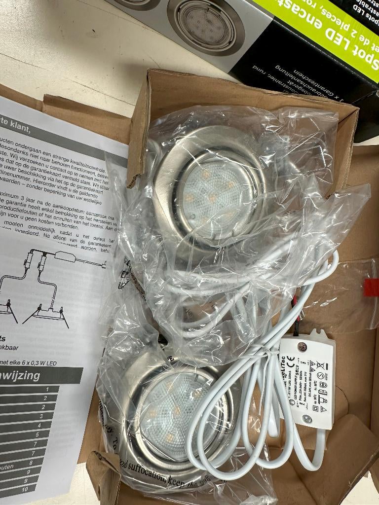 Led inbouwspots - 4 dozen, Huis en Inrichting, Lampen | Spots, Led, Metaal of Aluminium, Nieuw, Ophalen of Verzenden