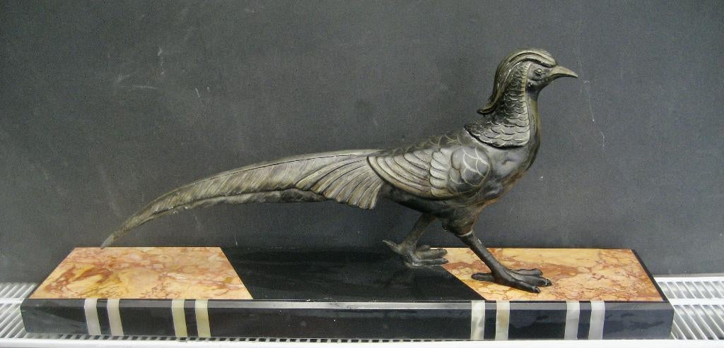PHEASANT in polychrome liniaal, art deco 1920, Antiek en Kunst, Ophalen